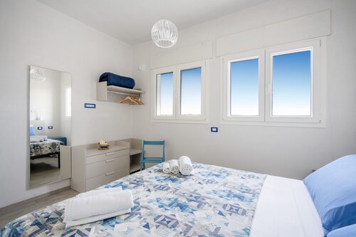 Holiday Apartment "Gufo Di Mare - Celeste" with Sea View, Private Terrace 