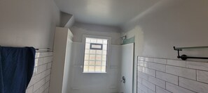Hair dryer, soap, shampoo, toilet paper