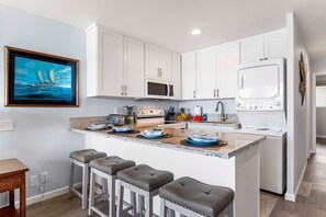 Fridge, microwave, oven, stovetop - 🏖️Ocean Front! | Second Floor with AC & Lanai! (Kailua Kona)