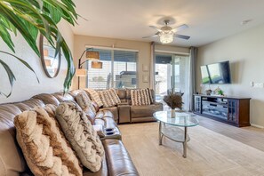 TV, fireplace, computer monitors - Outdoor Oasis w/ Pool & Spa: Goodyear Getaway (Goodyear)
