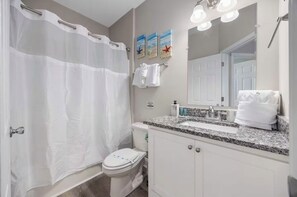 Shower, hair dryer, towels, soap - Coastal Home 3BR-6 Beds EV Charger+ Garage•Walk to Beach (Myrtle Beach)