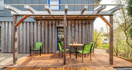 Appartement 'Ferienwohnung Karleidoskope' avec terrasse privée, jardin privé et Wi-Fi