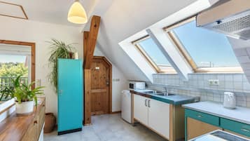 Kühlschrank, Mikrowelle, Ofen, Herdplatte