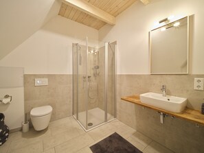 Dusche, Haartrockner, Handtücher