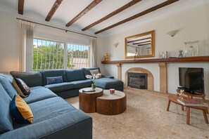 TV, fireplace, DVD player