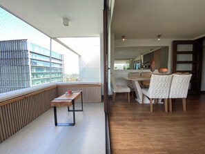 Apartment, 3 Bedrooms, Balcony | Outdoor dining - "exclusive Apt Parque San Damián" (Santiago)