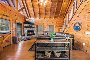 Televisión, chimenea, videojuegos y reproductor de DVD