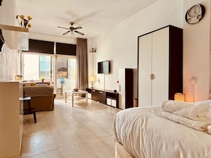 1 bedroom, iron/ironing board, bed sheets