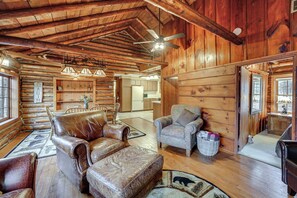 House (3 Bedrooms) | Interior - Michigan Log Cabin w/ Pere Marquette River Views (Branch)