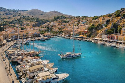 Villa in Symi with village view