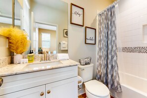 Hair dryer, towels