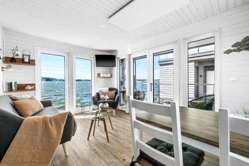 Hausboot Glücksmomente für 4 Personen mit Dachterrasse am Ostseefjord Schlei