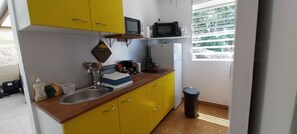 Fridge, microwave, oven, stovetop - Studio Roseland (Baillif)