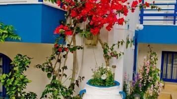 Enjoy the urban oasis with a balcony featuring potted plants and a serene atmosphere.