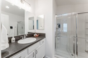 Shower, hair dryer, towels, soap - The Villages, Home away from Home with great amenities. (The Villages)