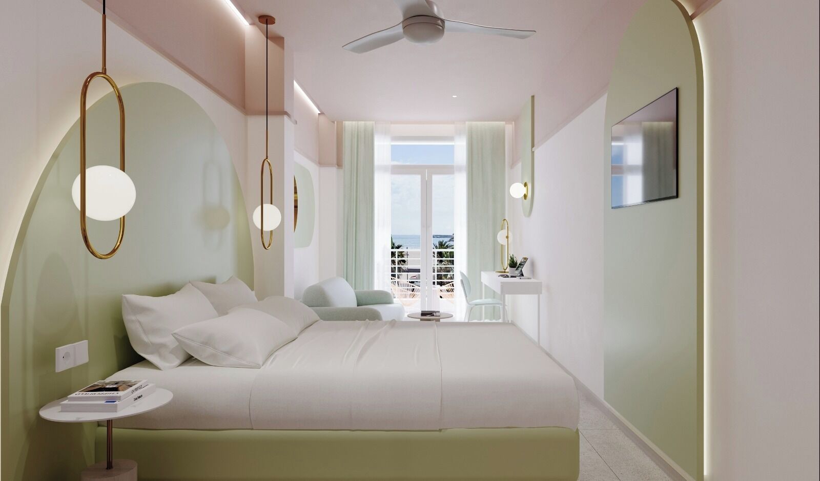 Superior fyrbäddsrum - 1 queensize-säng med bäddsoffa - havsutsikt | Duntäcken, gratis wi-fi och sängkläder