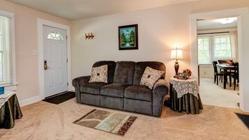 Smart TV, DVD player, books, video library