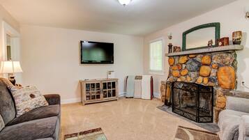 Smart TV, DVD player, books, video library