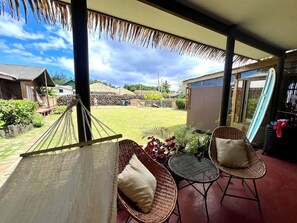 Bungalow – deluxe, hageutsikt | Terrasse/patio