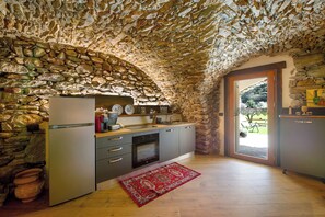 Fridge, microwave, oven, stovetop - Holiday Apartment "Cucu - 2" with Mountain View, Private Terrace & Wi-Fi (Lilianes)