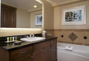 Hair dryer, bidet, towels, soap