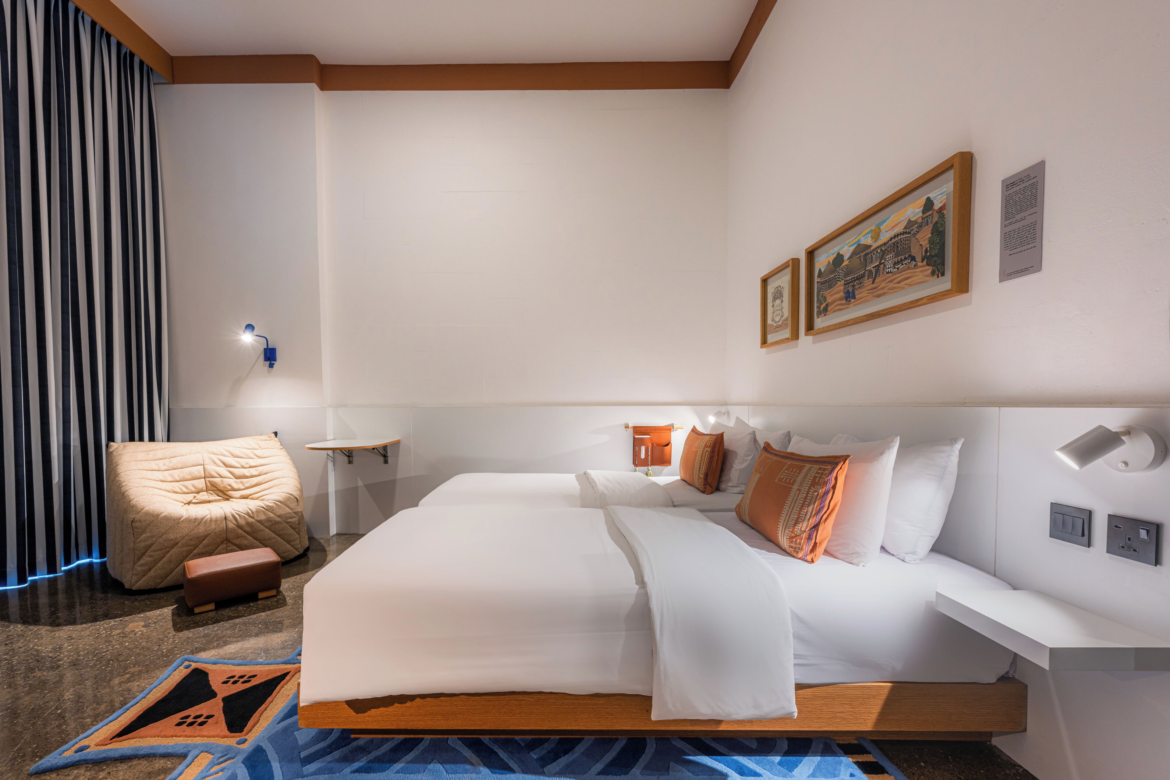 Standard Twin Room, Multiple Beds, Smoking, City View | In-room safe, desk, laptop workspace, blackout curtains
