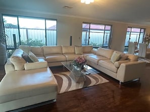 Smart TV, fireplace, DVD player, computer monitors