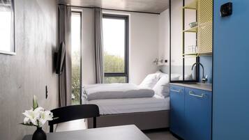 1 bedroom, hypo-allergenic bedding, down duvets, individually decorated