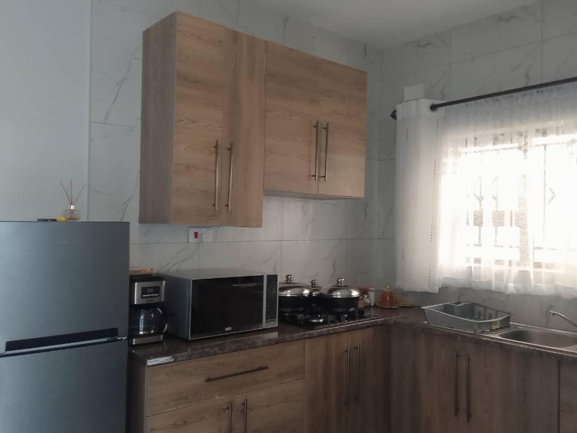 Apartment | Private kitchen | Fridge, microwave, oven, stovetop