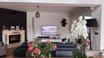 Smart TV, chimenea