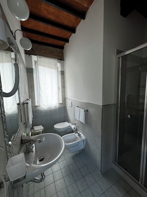 Comfort Double or Twin Room | Bathroom | Shower, rainfall showerhead, hair dryer, bidet - Villa le Camelie Siena  (Siena)