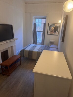 Desk, free WiFi, bed sheets