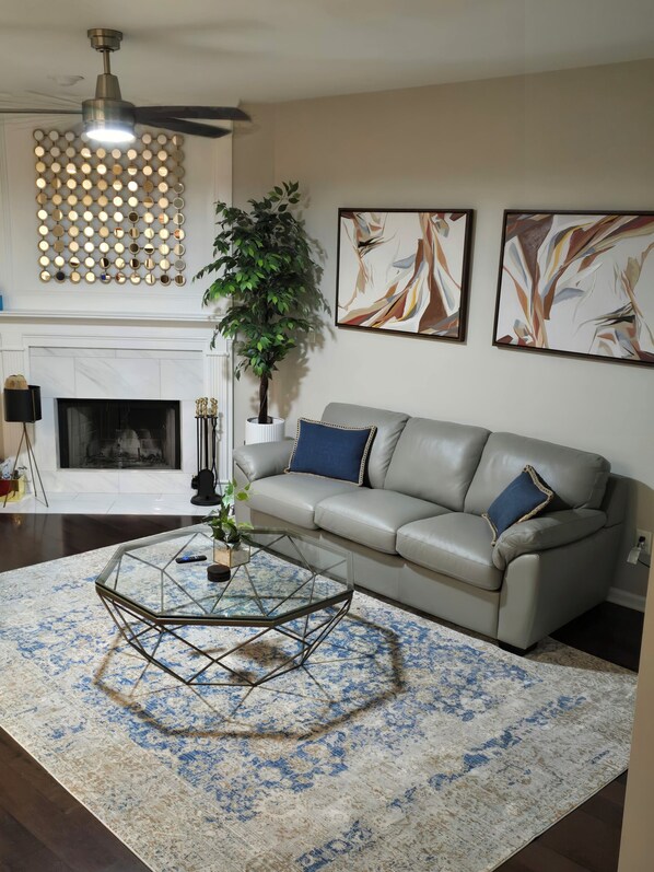 Smart TV, fireplace, printers