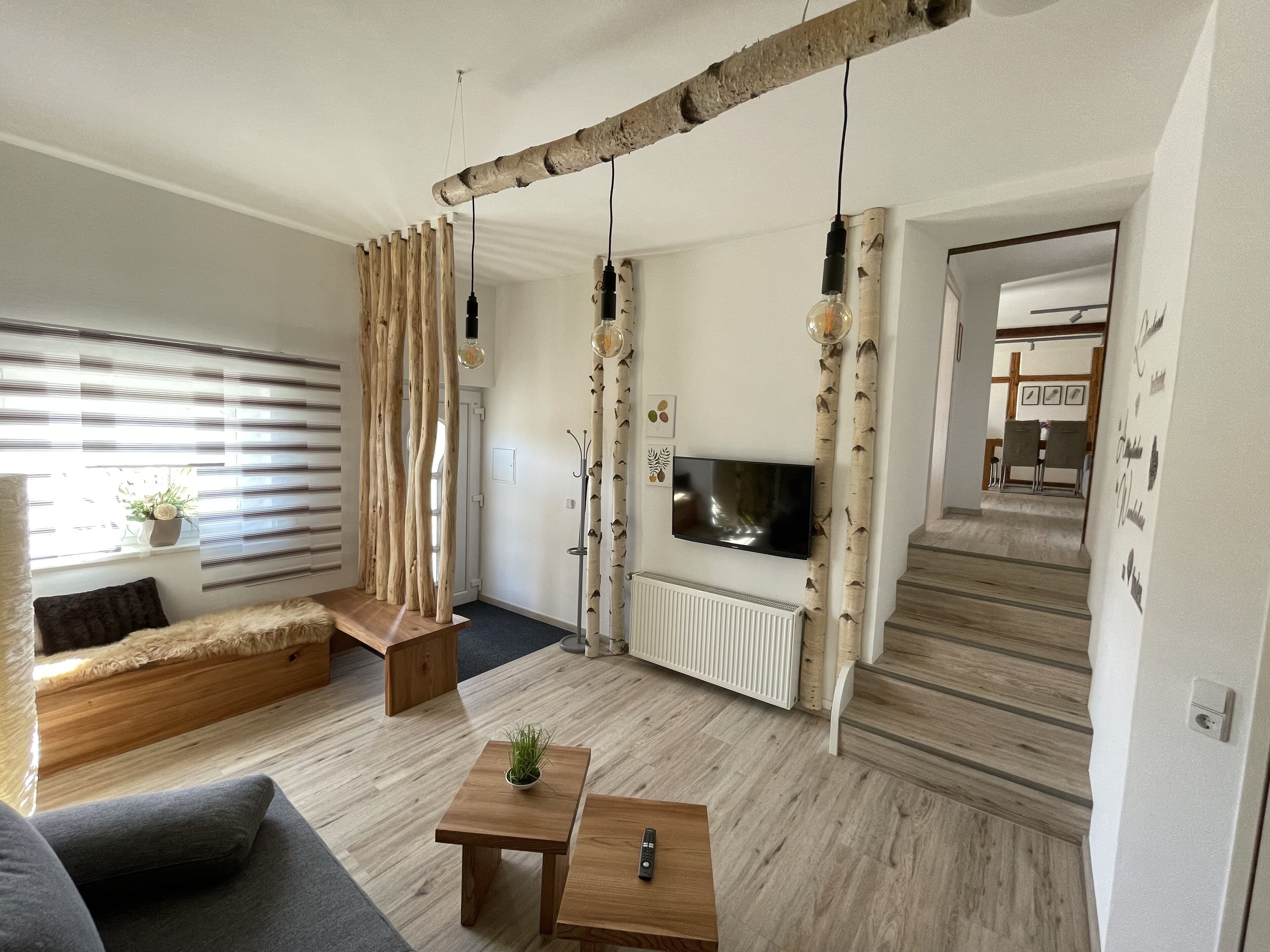 Fernseher, Kamin, Bücher