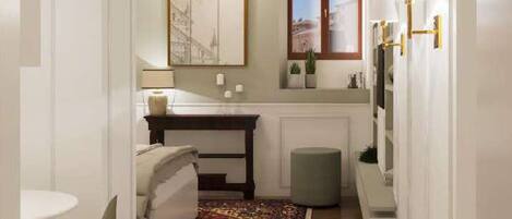 1 soverom, safe på rommet, skrivebord og strykejern/-brett