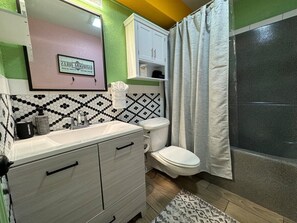 Hair dryer, towels