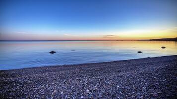 On the beach, beach towels