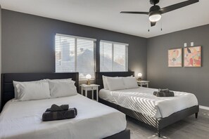 5 bedrooms, desk, iron/ironing board, travel crib