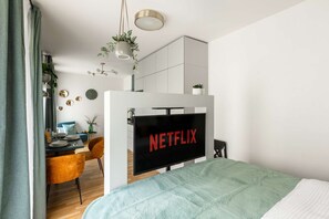 1 soverom, strykejern/-brett, wi-fi og sengetøy