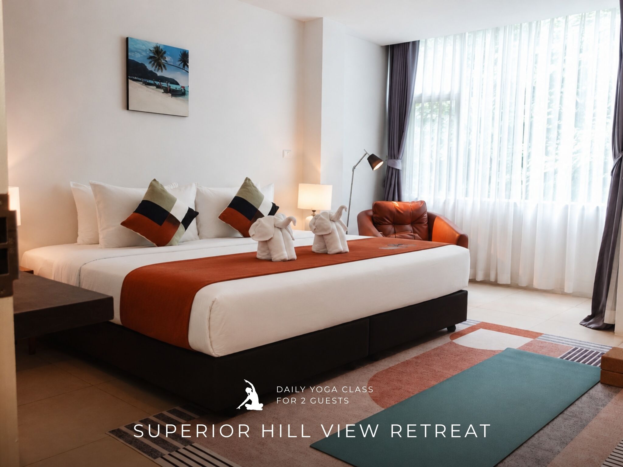 Superior Hill View Retreat Room with Yoga class | Cofres nos quartos, individualmente mobiliados