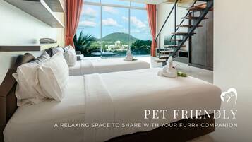 Familie studio, meerdere bedden, uitzicht op stad | 1 slaapkamer, een kluis op de kamer, individueel gemeubileerd