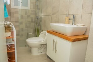 Serviettes fournies, savon, papier toilette