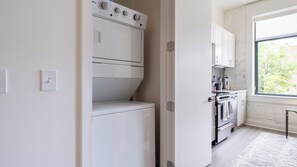 Fridge, dining tables