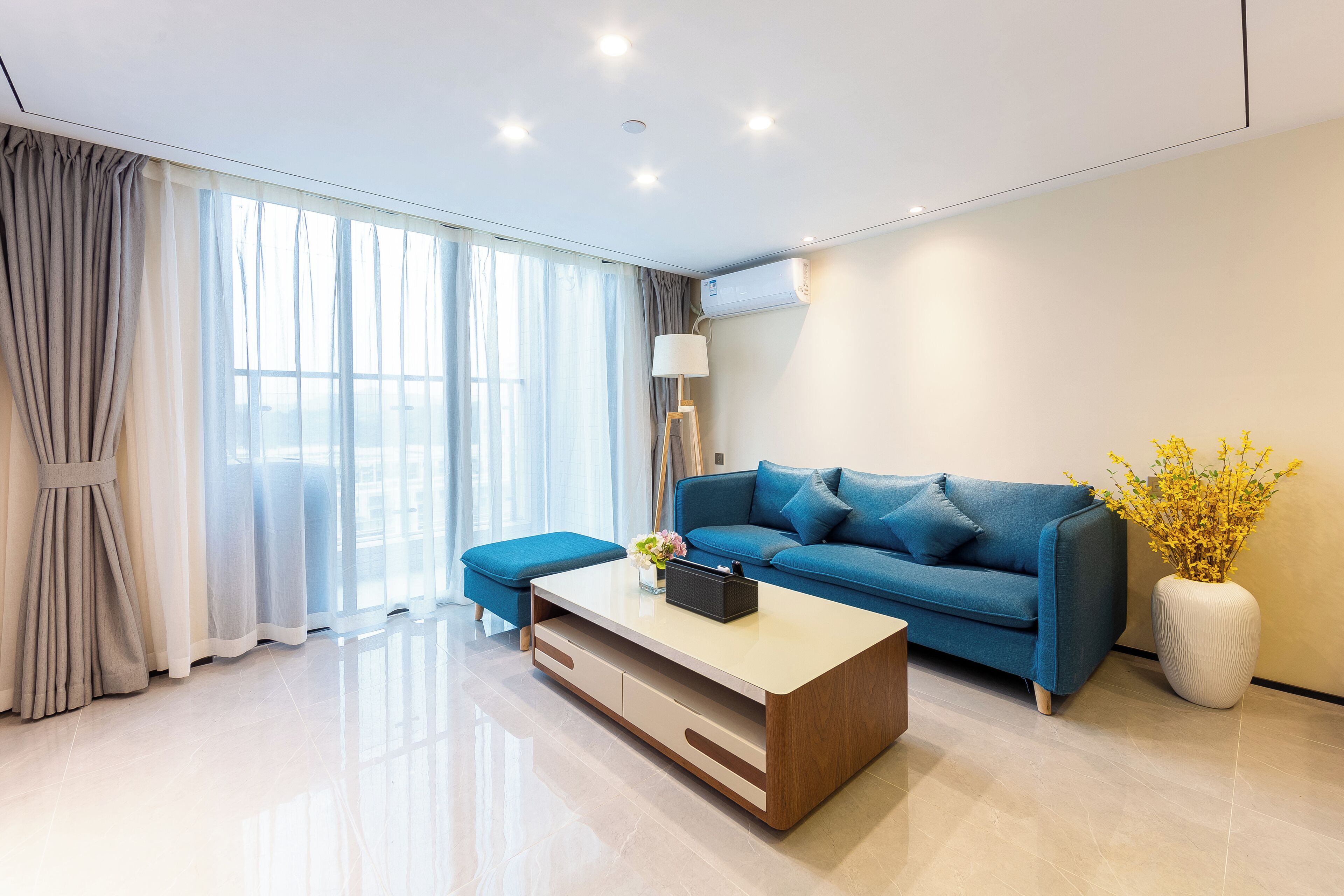 50-inch LCD TV with cable channels, books