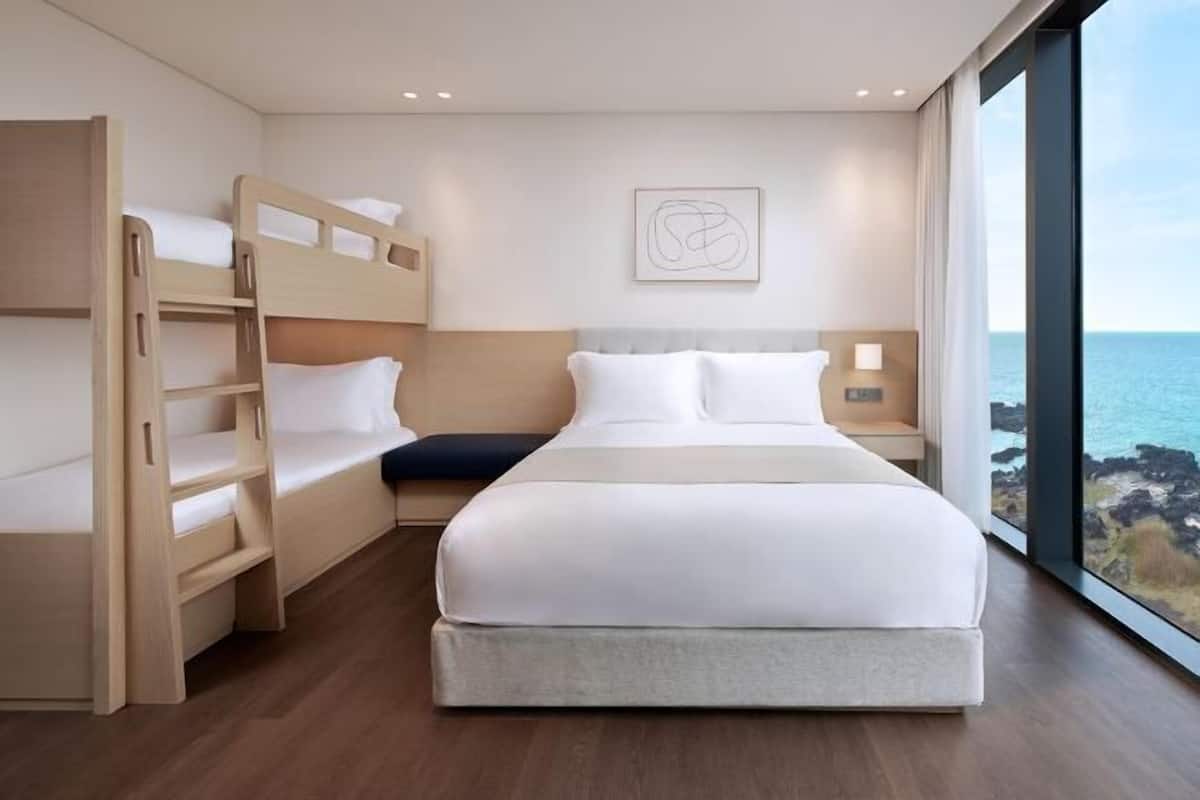 In-room safe, desk, laptop workspace, blackout curtains