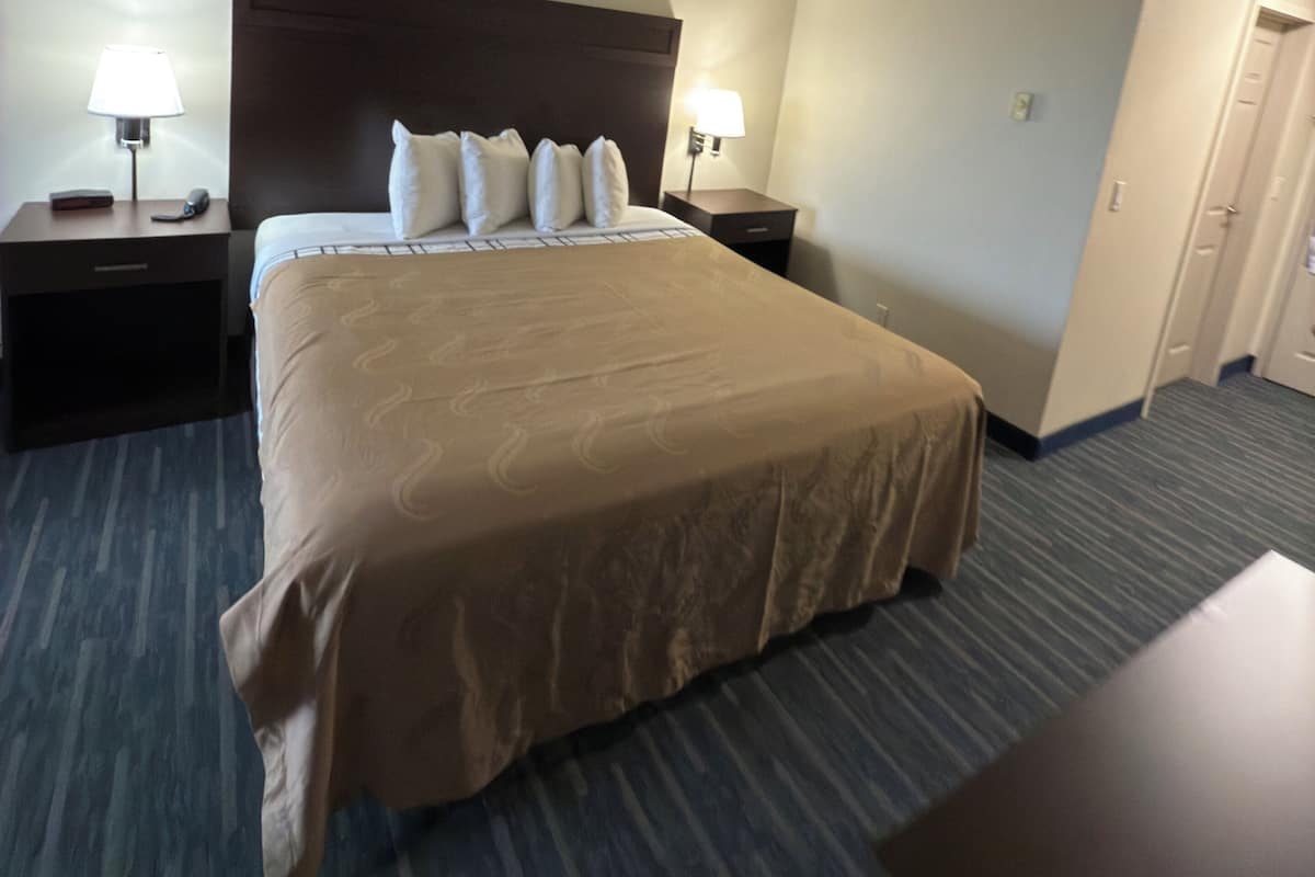 Blackout curtains, iron/ironing board, free WiFi, bed sheets