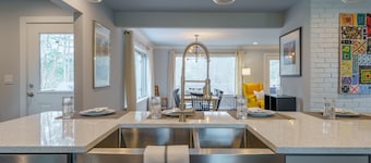 Modern pet friendly home w/ covered dock near Lake Lanier Olympic Park