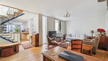 TV, books, video library