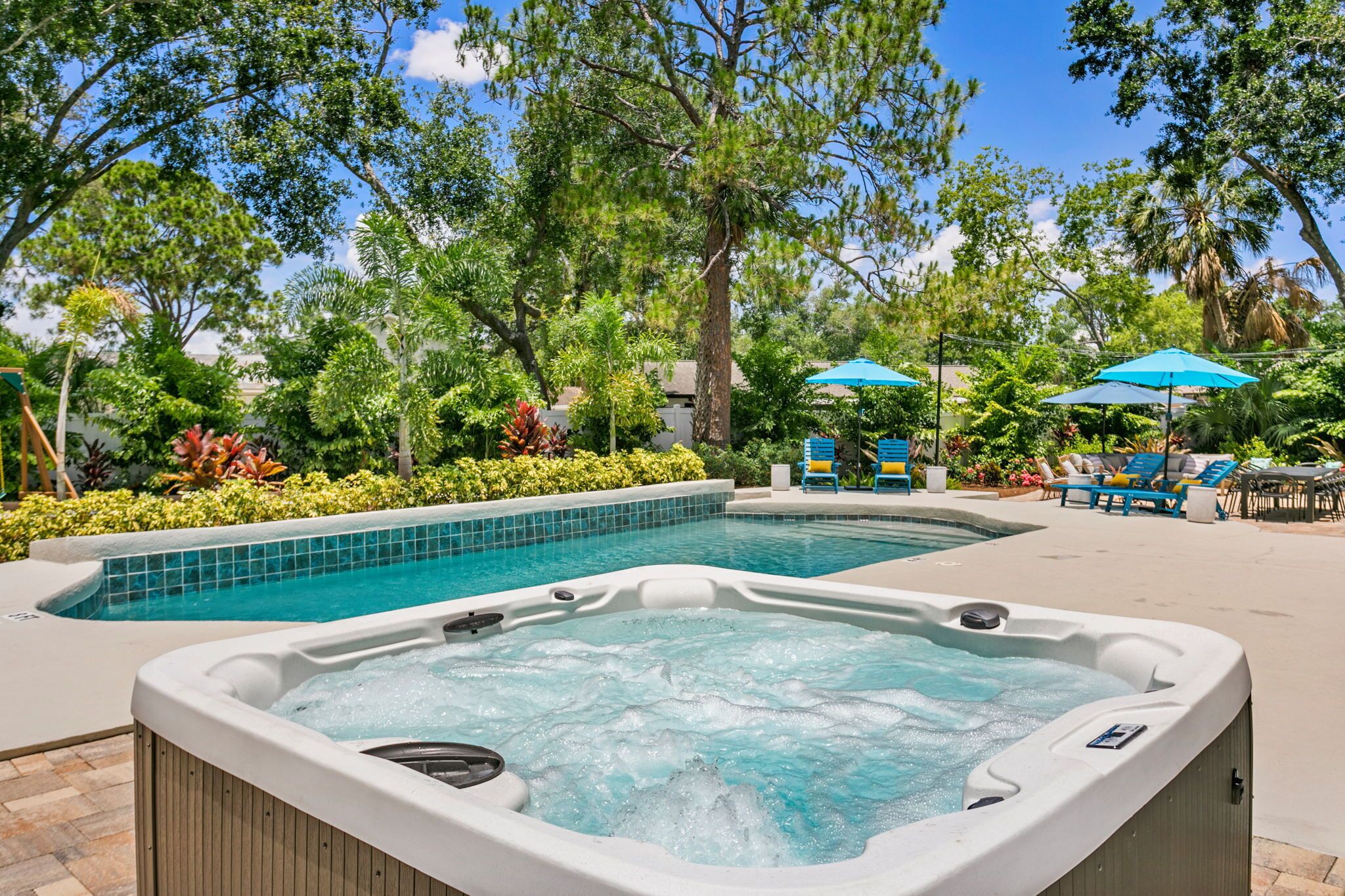 Outdoor pool, a heated pool