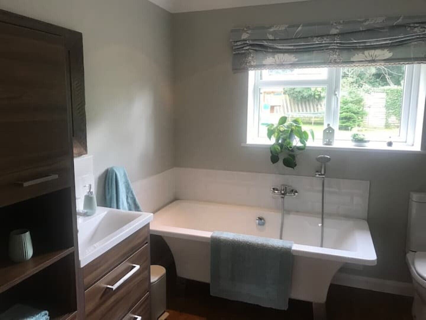 Eco-friendly toiletries, hair dryer, towels, soap